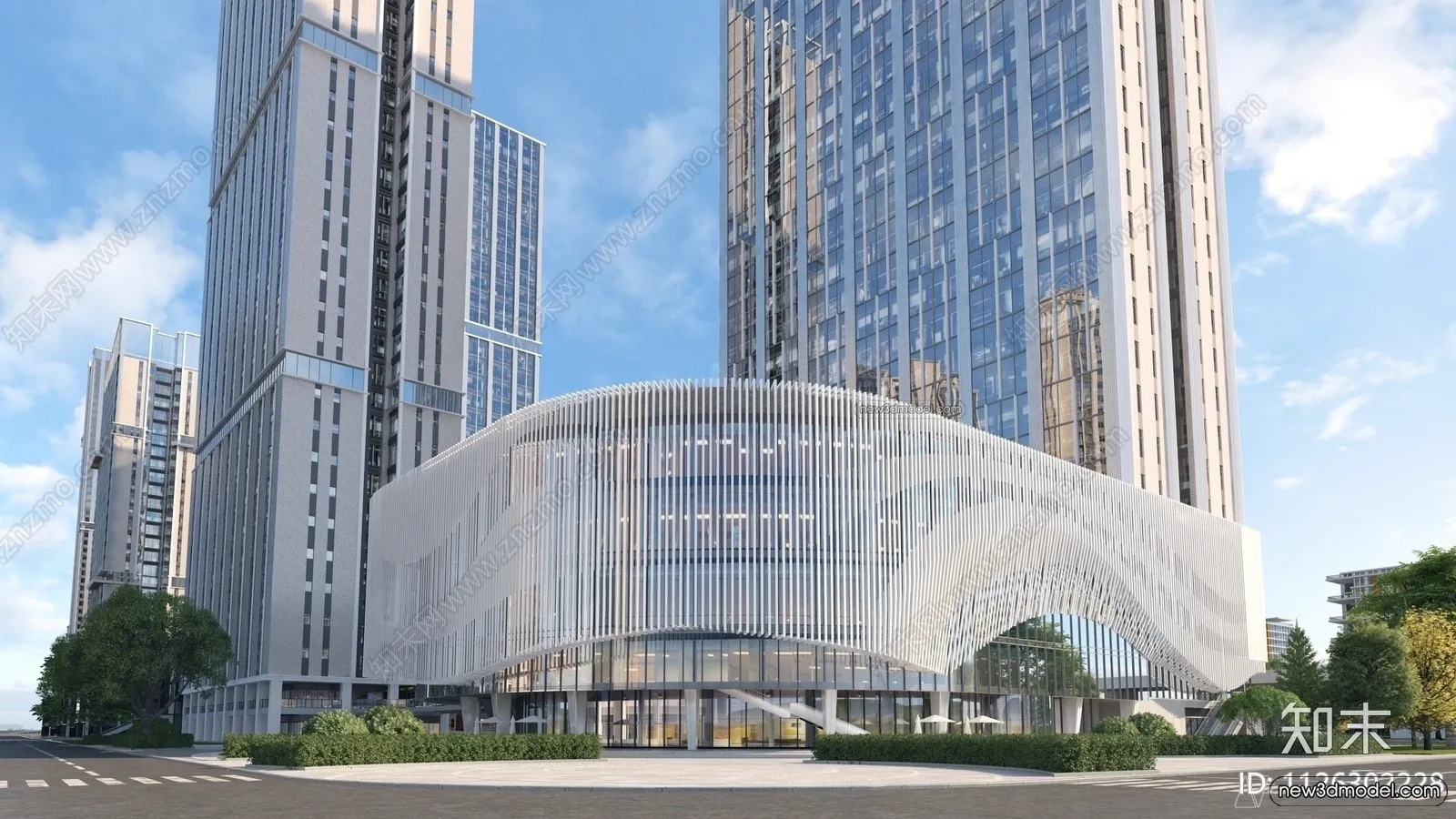 3D Models of Commercial Building – Exterior 3D Scenes – 024 – VRAY