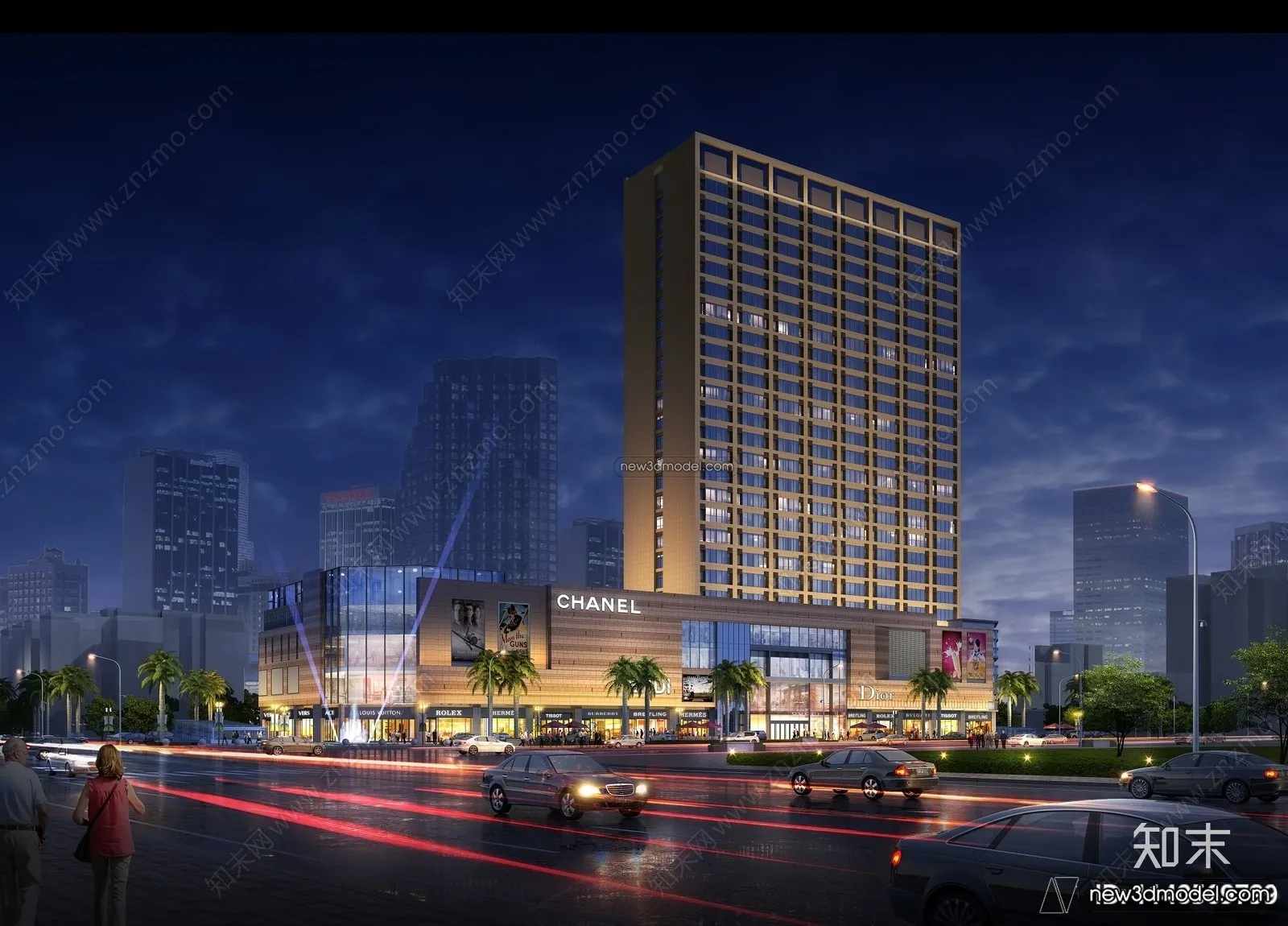 3D Models of Commercial Building – Exterior 3D Scenes – 027 – VRAY