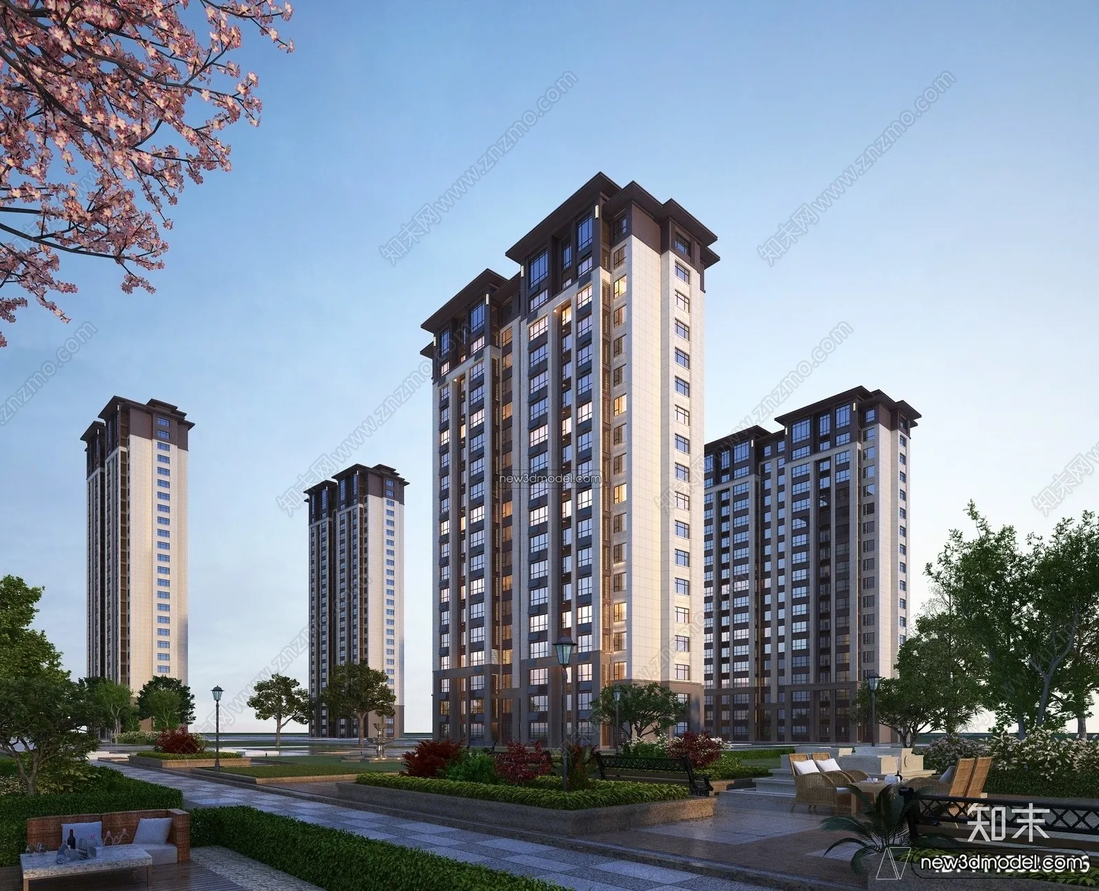 3D Models of Commercial Building – Exterior 3D Scenes – 050 – VRAY