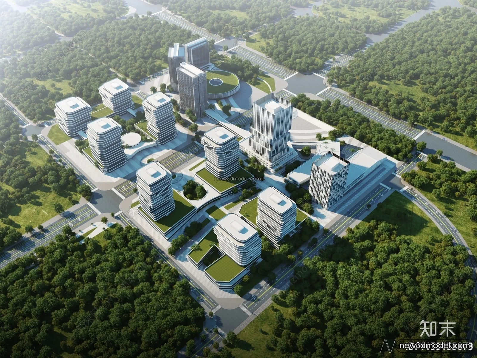 3D Models of Commercial Building – Exterior 3D Scenes – 051 – VRAY
