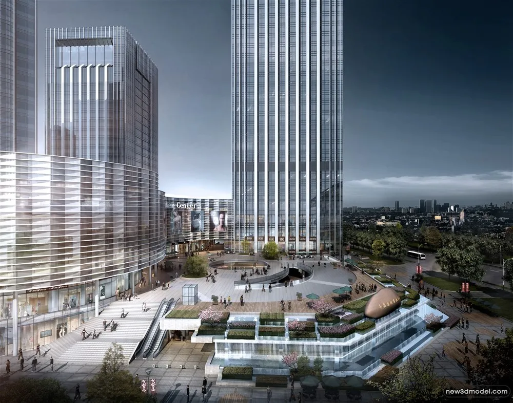 3D Models of Commercial Building – Exterior 3D Scenes – 286 – VRAY