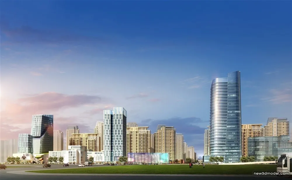 3D Models of Commercial Building – Exterior 3D Scenes – 291 – VRAY
