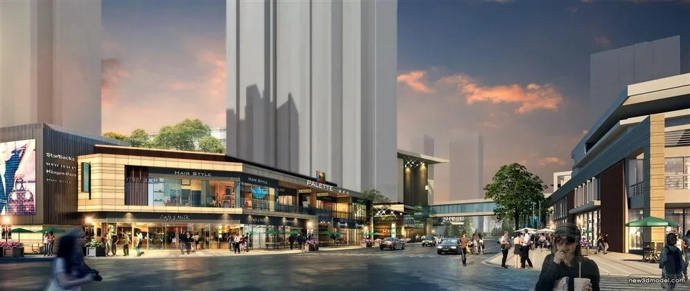 3D Models of Commercial Building – Exterior 3D Scenes – 299 – VRAY