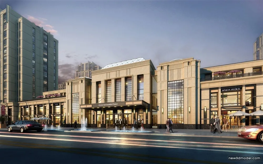 3D Models of Commercial Building – Exterior 3D Scenes – 303 – VRAY