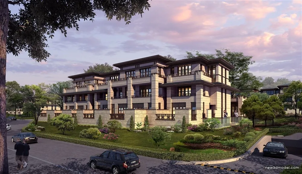3D Models of Commercial Building – Exterior 3D Scenes – 305 – VRAY