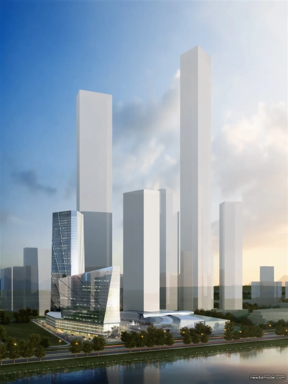 3D Models of Commercial Building – Exterior 3D Scenes – 307 – VRAY