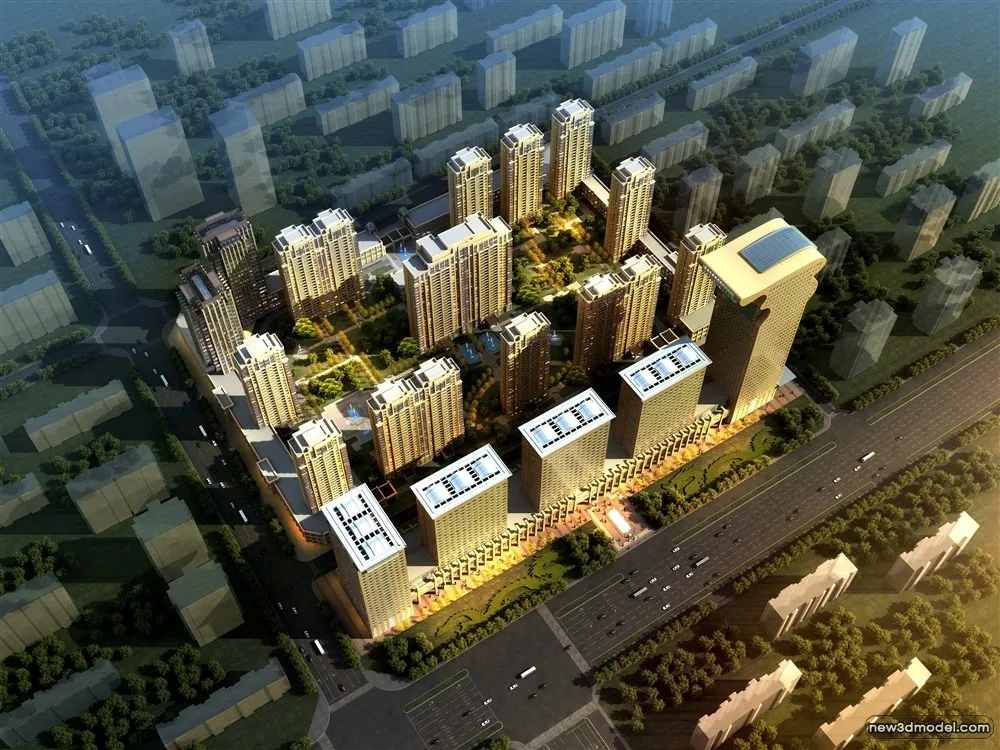 3D Models of Commercial Building – Exterior 3D Scenes – 308 – VRAY
