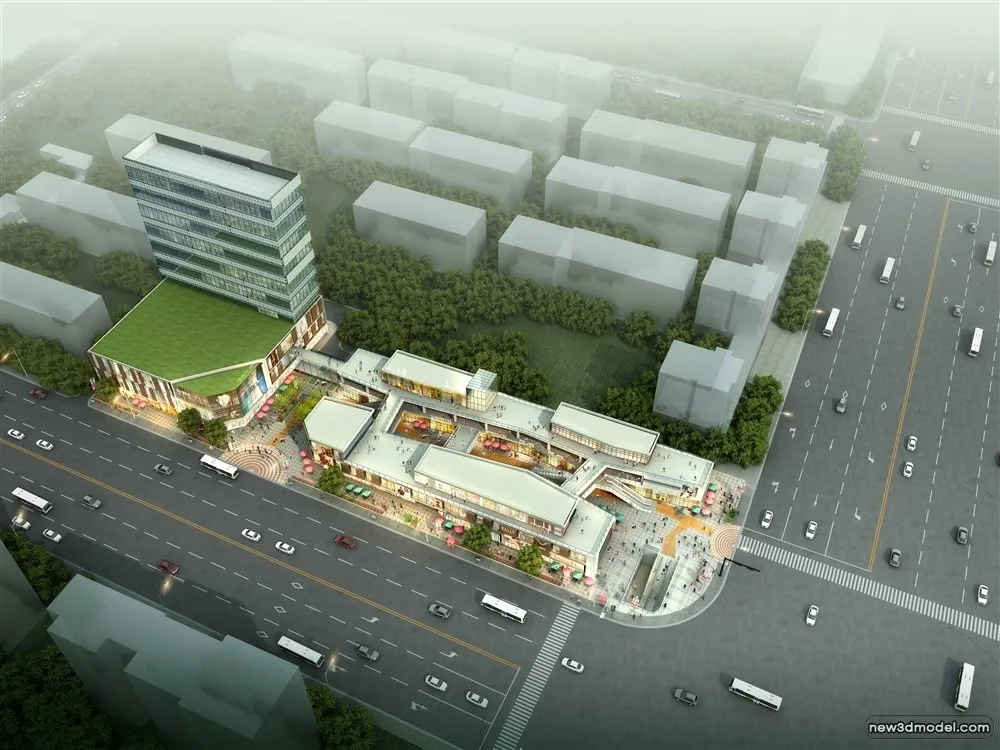 3D Models of Commercial Building – Exterior 3D Scenes – 310 – VRAY