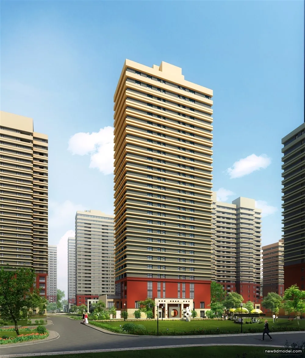 3D Models of Commercial Building – Exterior 3D Scenes – 311 – VRAY