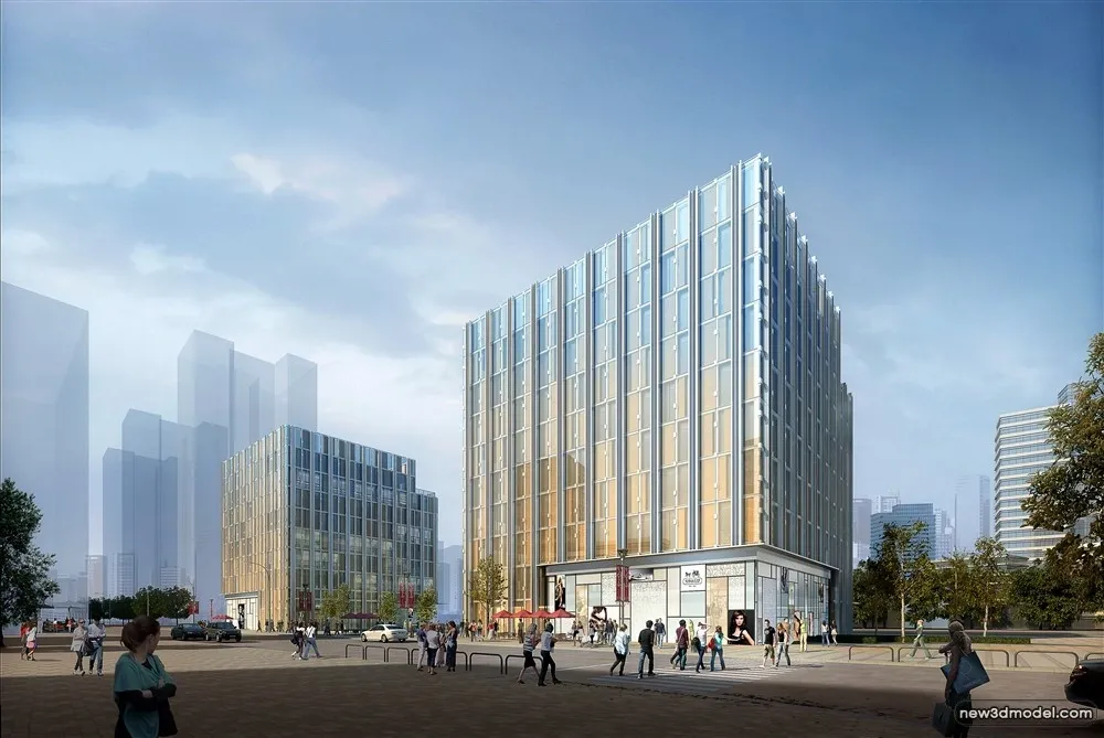 3D Models of Commercial Building – Exterior 3D Scenes – 313 – VRAY