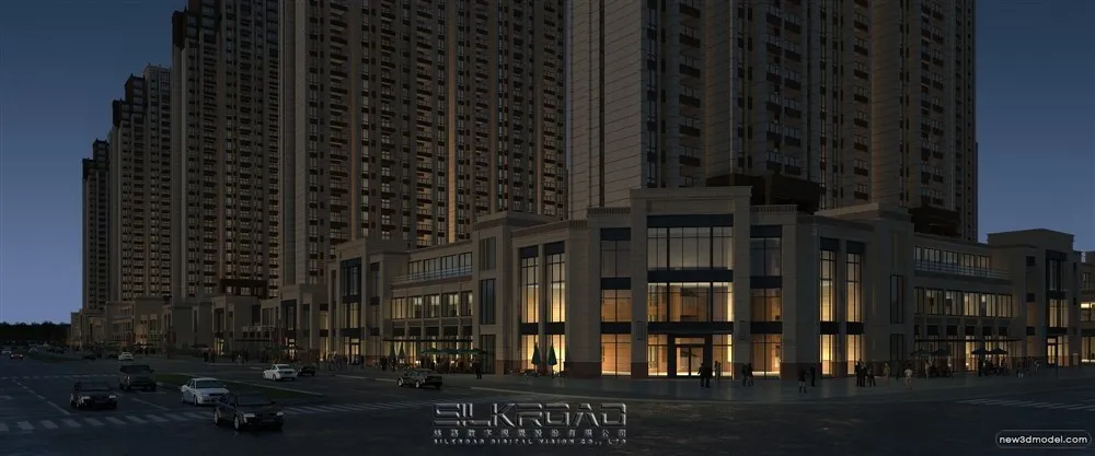 3D Models of Commercial Building – Exterior 3D Scenes – 327 – VRAY
