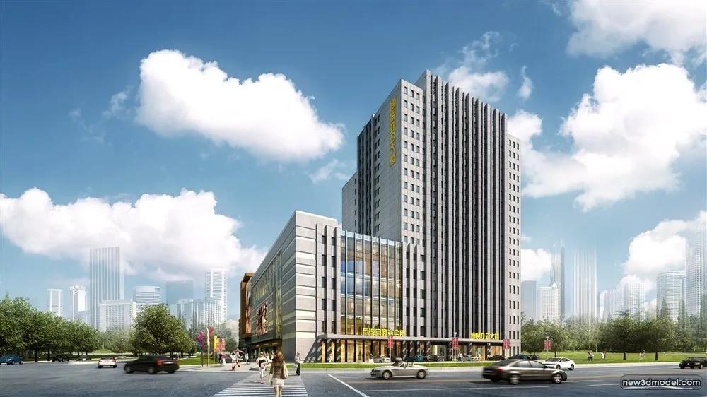 3D Models of Commercial Building – Exterior 3D Scenes – 329 – VRAY