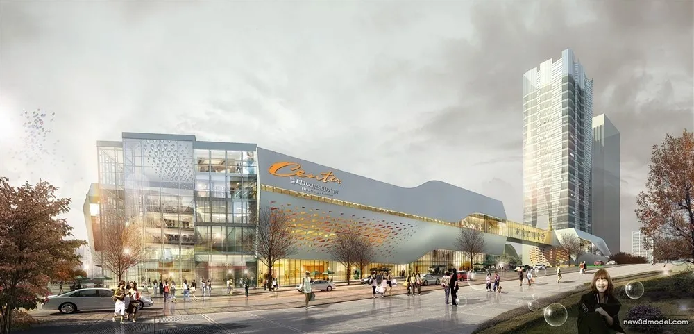 3D Models of Commercial Building – Exterior 3D Scenes – 384 – VRAY