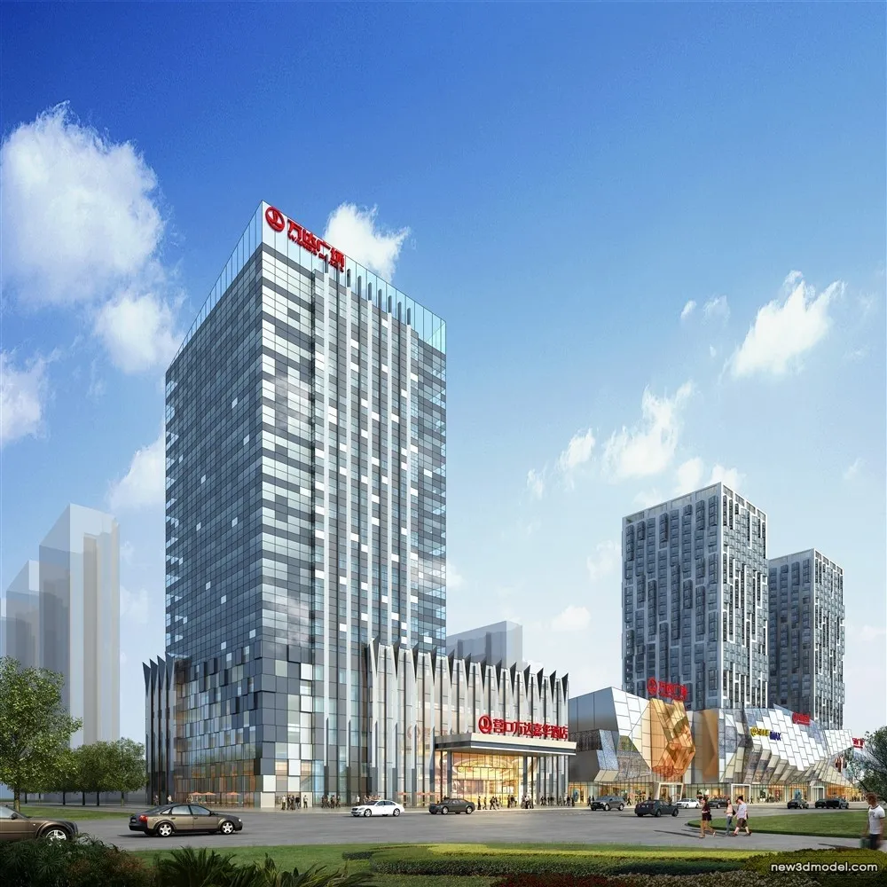 3D Models of Commercial Building – Exterior 3D Scenes – 389 – VRAY