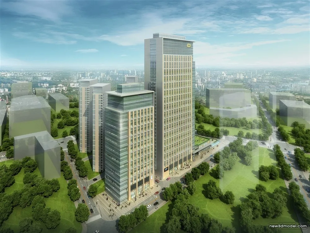 3D Models of Commercial Building – Exterior 3D Scenes – 391 – VRAY