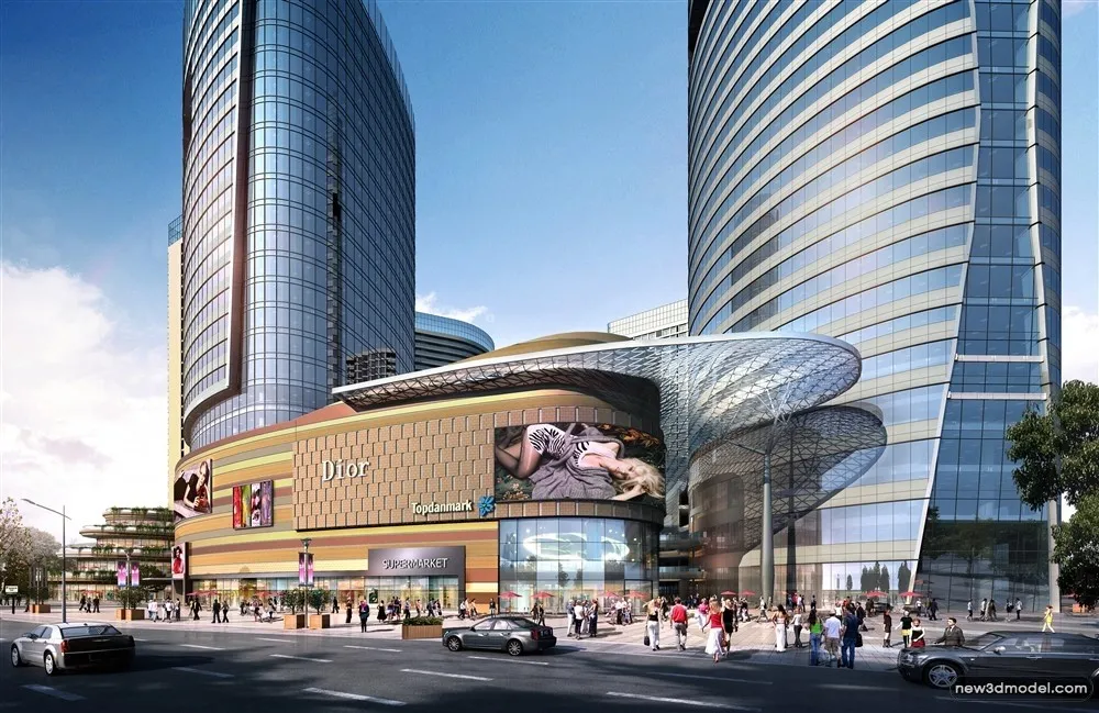 3D Models of Commercial Building – Exterior 3D Scenes – 394 – VRAY