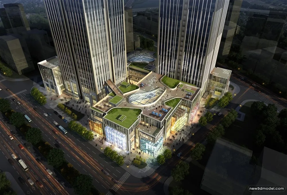 3D Models of Commercial Building – Exterior 3D Scenes – 396 – VRAY