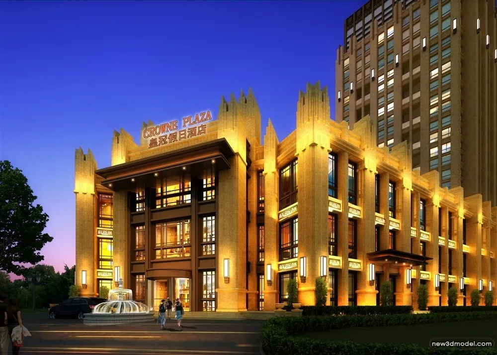 3D Models of Commercial Building – Exterior 3D Scenes – 402 – VRAY
