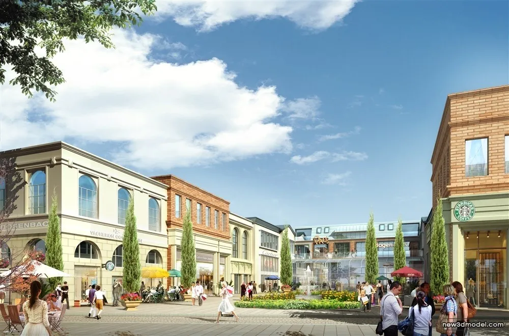 3D Models of Commercial Building – Exterior 3D Scenes – 405 – VRAY