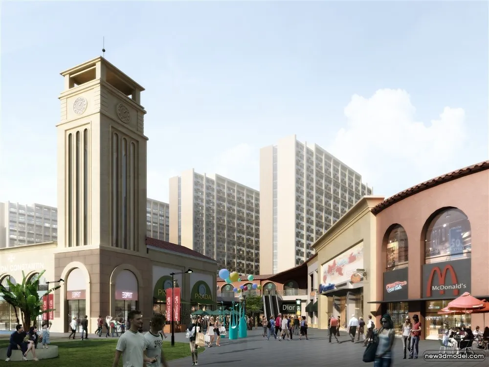 3D Models of Commercial Building – Exterior 3D Scenes – 406 – VRAY