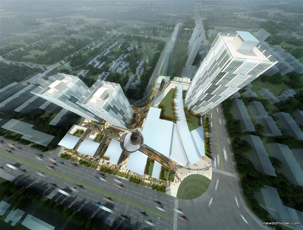 3D Models of Commercial Building – Exterior 3D Scenes – 407 – VRAY