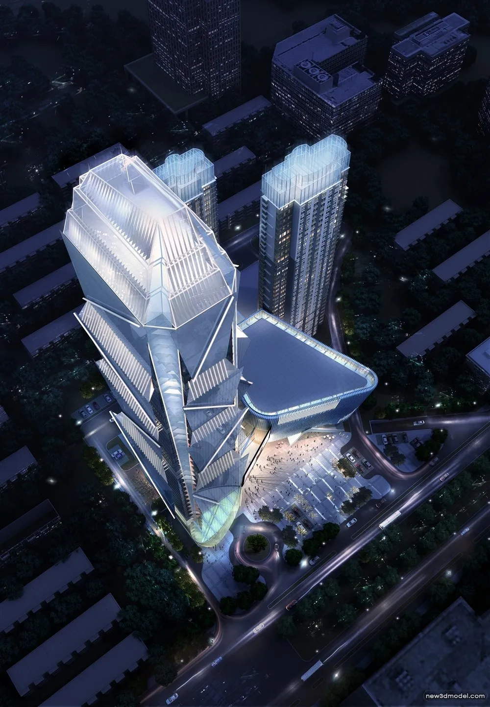 3D Models of Commercial Building – Exterior 3D Scenes – 411 – VRAY