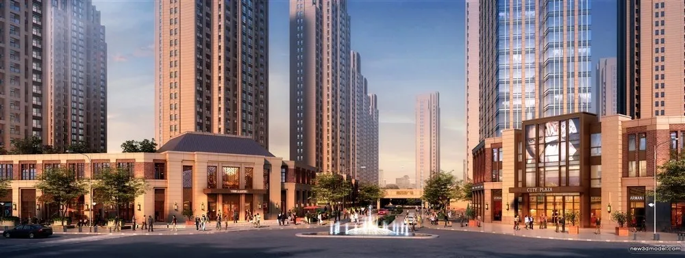 3D Models of Commercial Building – Exterior 3D Scenes – 415 – VRAY