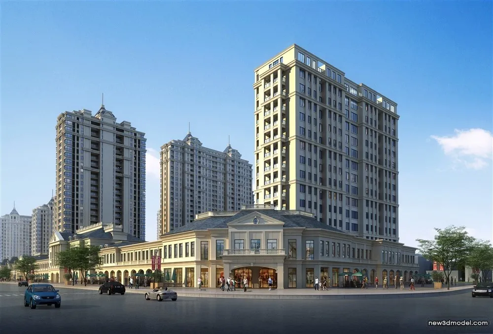 3D Models of Commercial Building – Exterior 3D Scenes – 419 – VRAY