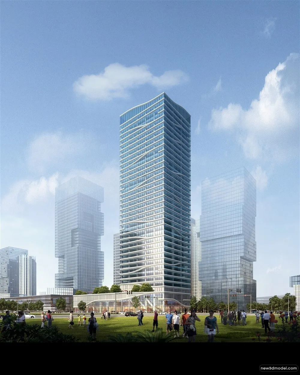 3D Models of Commercial Building – Exterior 3D Scenes – 427 – VRAY
