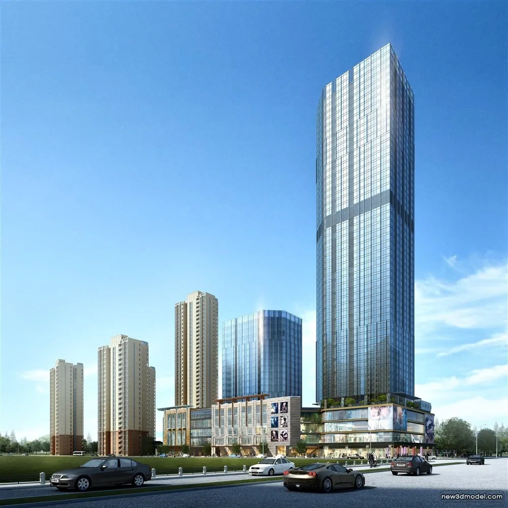 3D Models of Commercial Building – Exterior 3D Scenes – 431 – VRAY