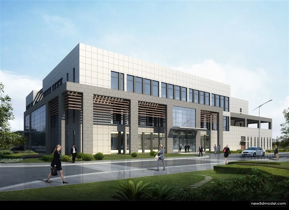 3D Models of Commercial Building – Exterior 3D Scenes – 432 – VRAY