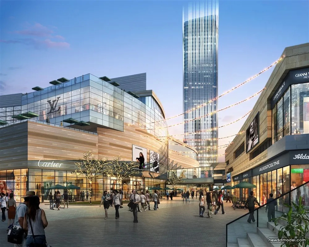 3D Models of Commercial Building – Exterior 3D Scenes – 434 – VRAY