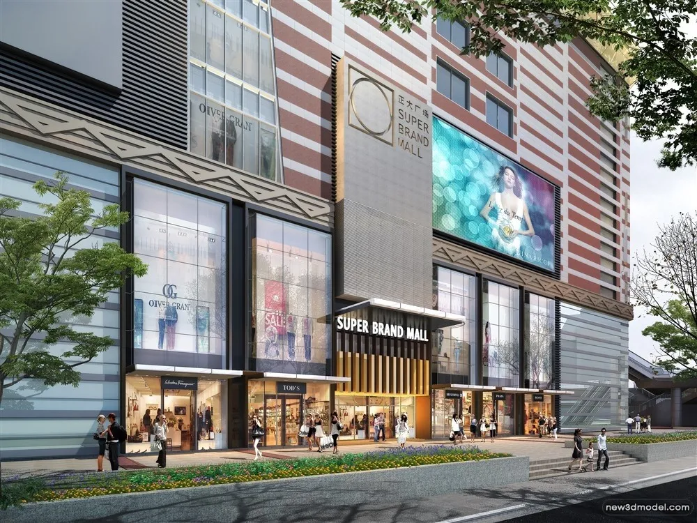 3D Models of Commercial Building – Exterior 3D Scenes – 438 – VRAY