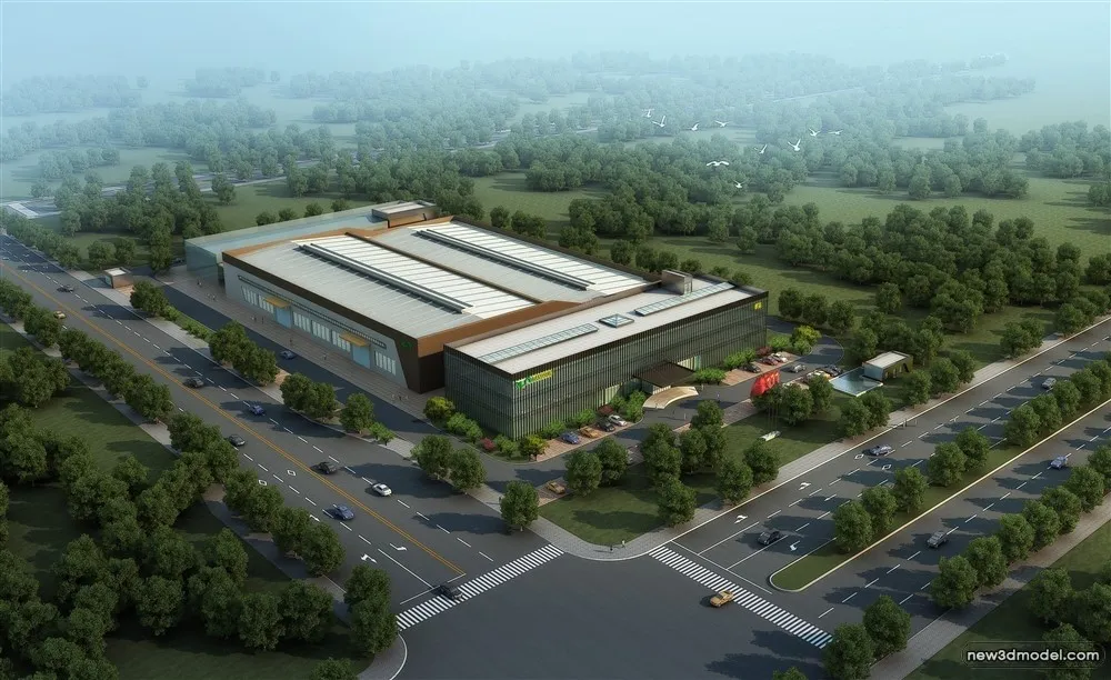 3D Models of Commercial Building – Exterior 3D Scenes – 444 – VRAY