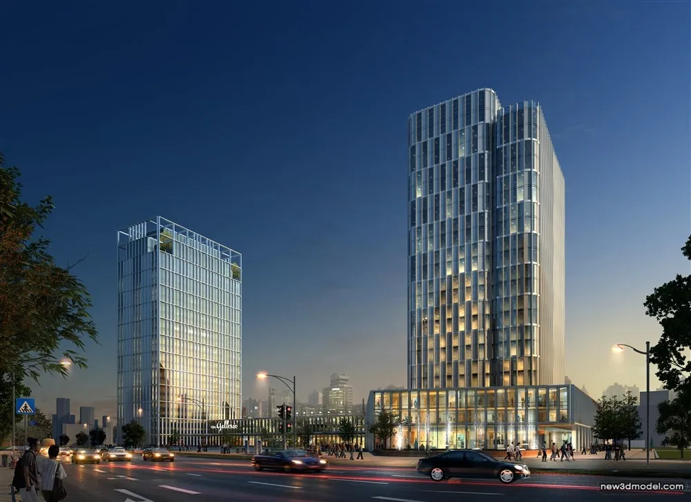 3D Models of Commercial Building – Exterior 3D Scenes – 557 – VRAY