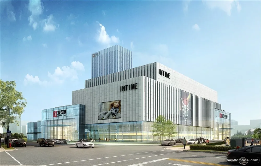 3D Models of Commercial Building – Exterior 3D Scenes – 728 – VRAY