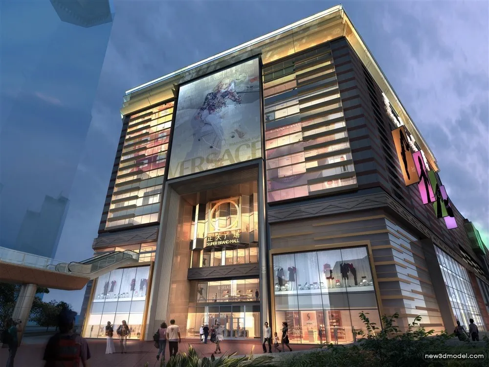 3D Models of Commercial Building – Exterior 3D Scenes – 888 – VRAY