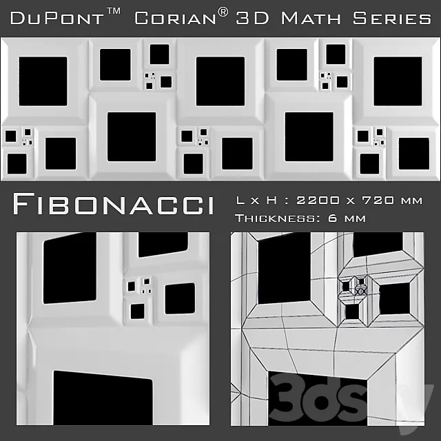 3D Panel Corian Fibonacci 3DSMax File