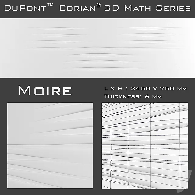 3D Panel Corian Moire 3DS Max Model