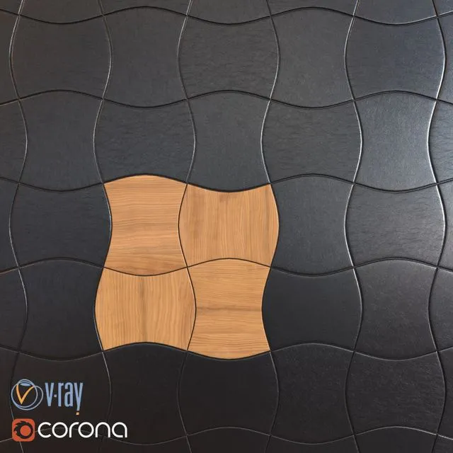 3D panel Wave 3dsMax Model