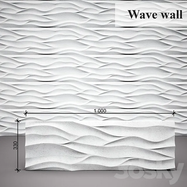 3D panel Wave wall 3DSMax File