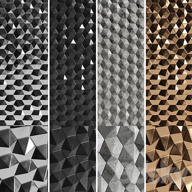 3D panels Hexagons 3DS Max Model