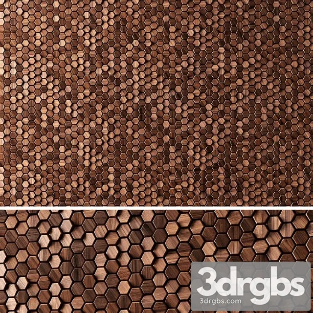 3d panels wooden hexagon 3dsmax Download
