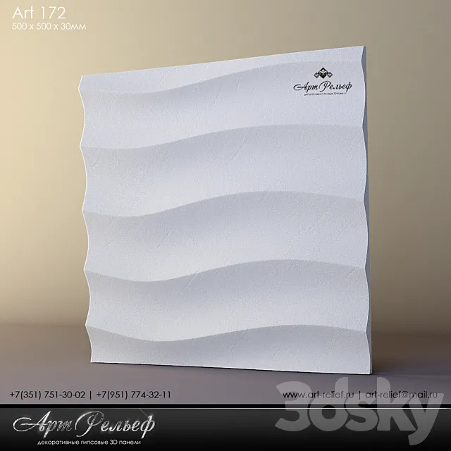 3d plaster panel 172 by Art Relief 3DSMax File
