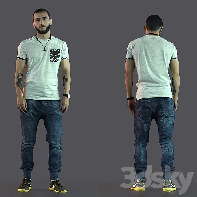 3d scan man 3DS Max Model