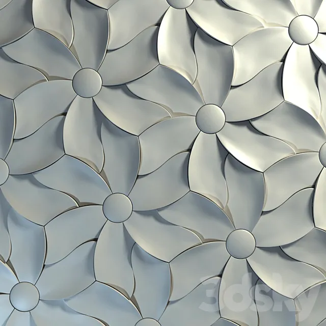 3d tile Kaza Concrete – Petal 3DS Max Model