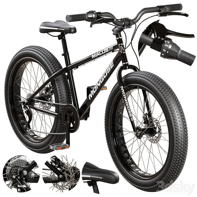 3D Vehicle – Mongoose Malus Mens and Women Fat Tire Mountain Bike