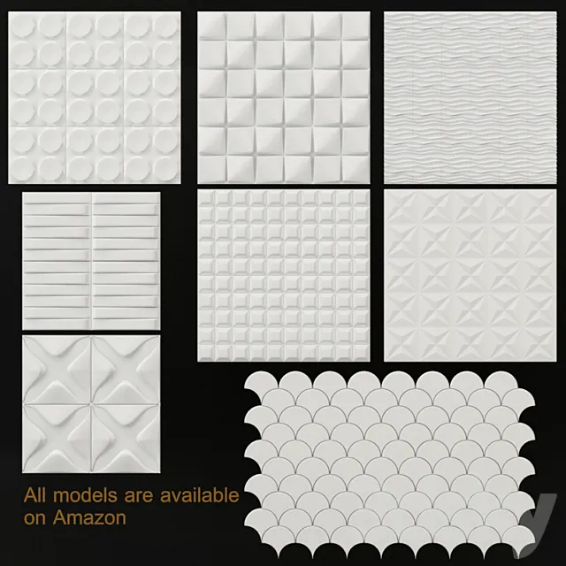 3D Wall Panel Collection Part-2 3DS Max Model