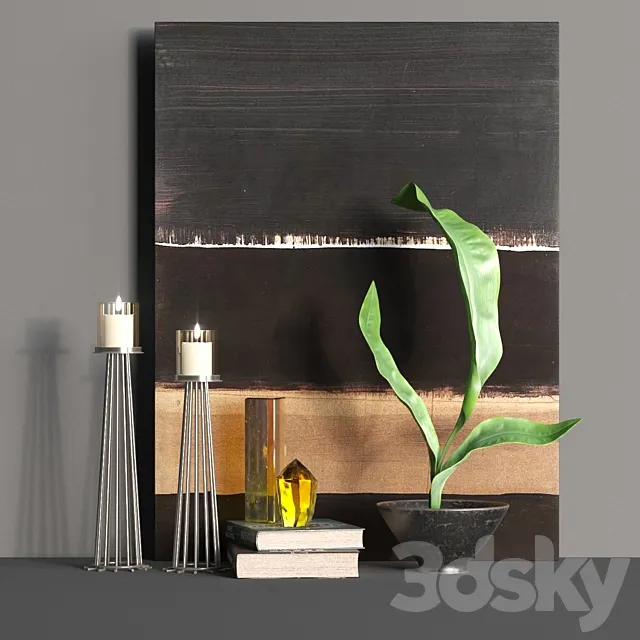 Decorative – Set – 3D Models – Candles decor set