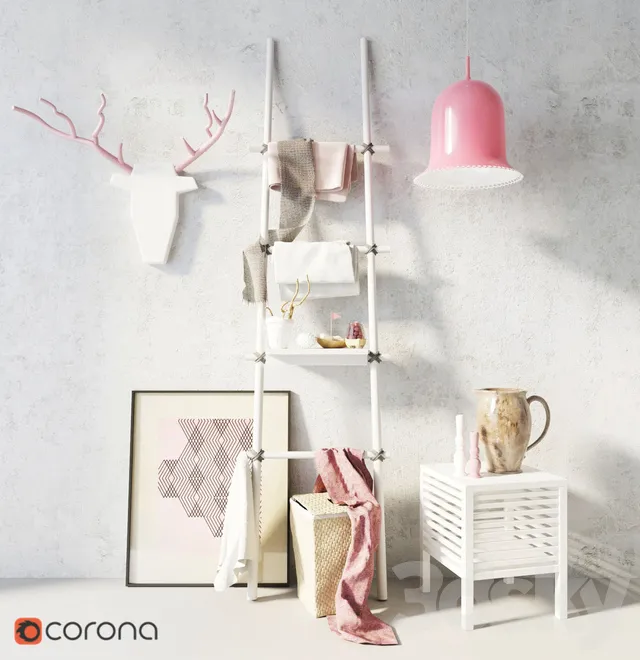 Decorative – Set – 3D Models – Decor for a dignity of a knot + Hanger ladder